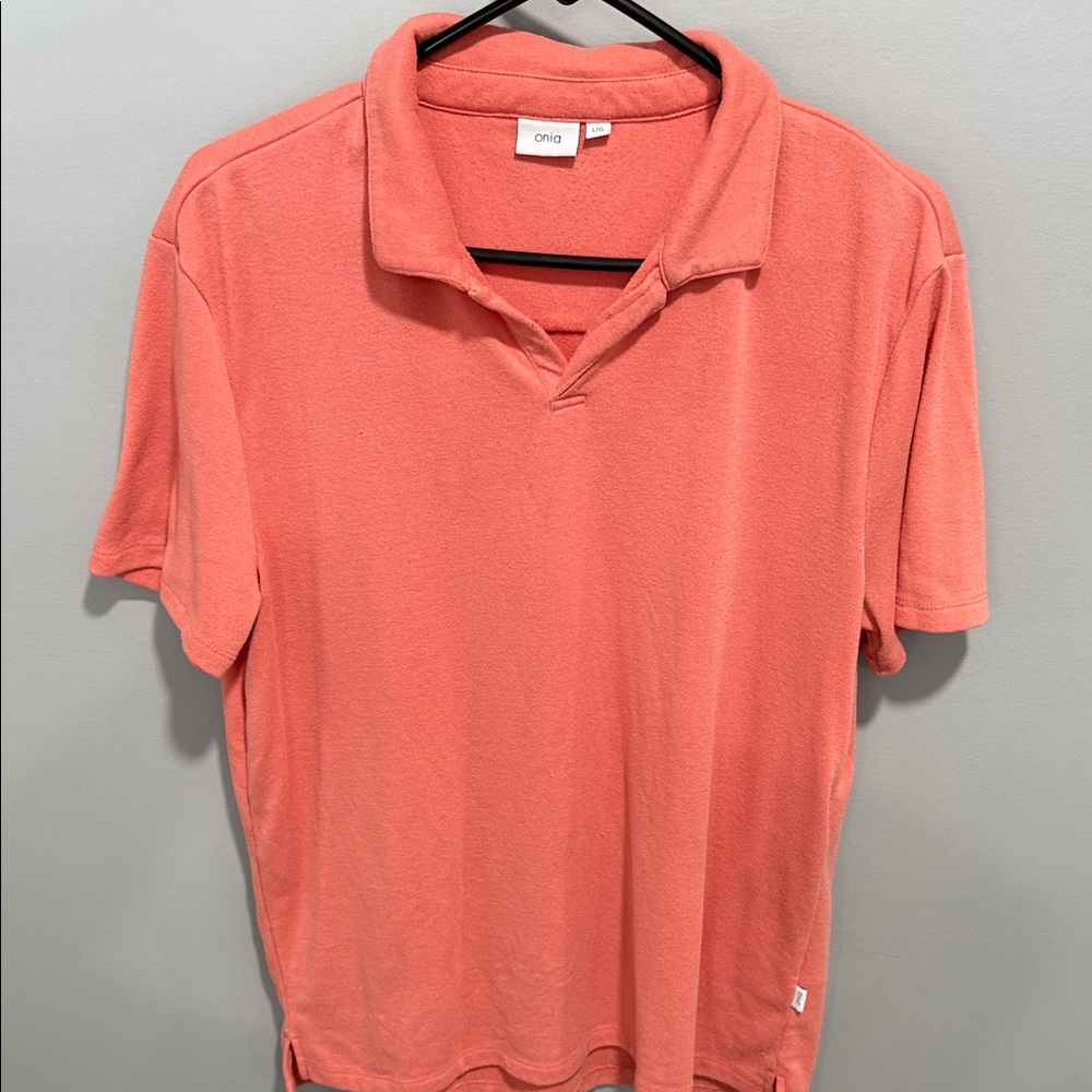 Onia Men's Vibrant Coral Polo Shirt
